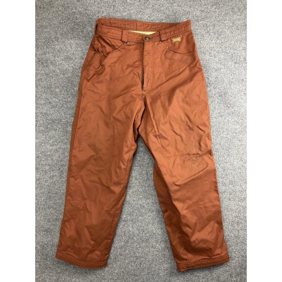 Swag Pants Mens Medium Rust Brown Insulated Nylon Lined Zip Fly Workwear Winter - Picture 1 of 10